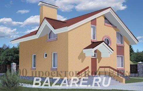 Двухэтажный кирпичный дом 10 на 9 м с окнами разных форм., Москва