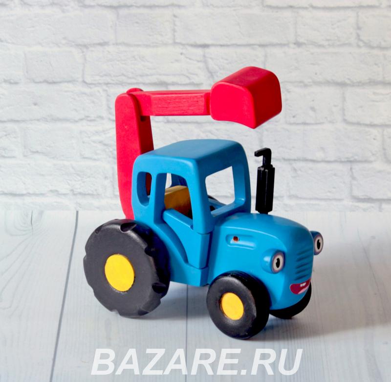 Синий трактор. Игрушки из дерева., Москва