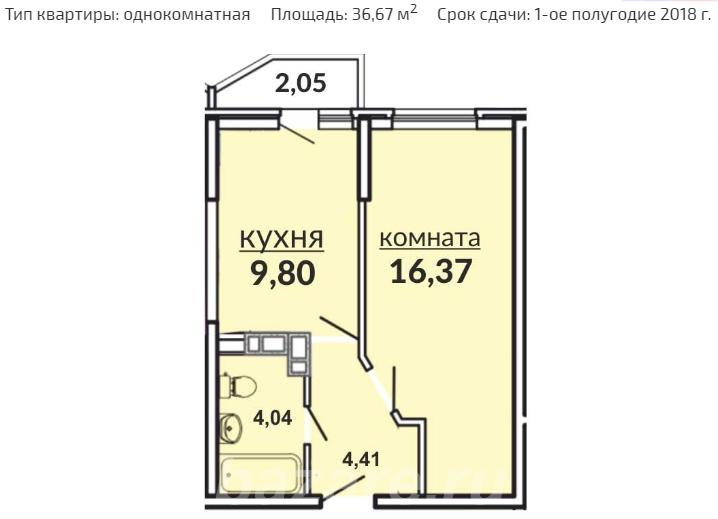 Продаю 1-комн квартиру, 36 кв м, Краснодар