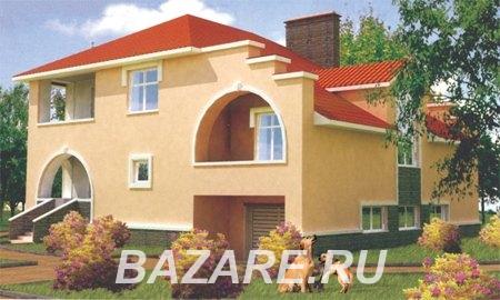 Дом из кирпича с балконами и гаражом площадью 230 кв. м., Москва