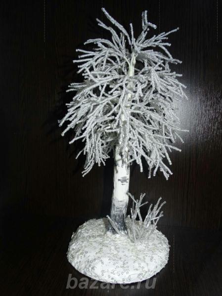 Зимнее сказочное дерево из бисера мастер класс
