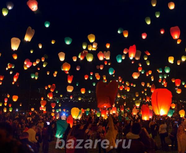 Воздушные небесные фонарики,  Новосибирск