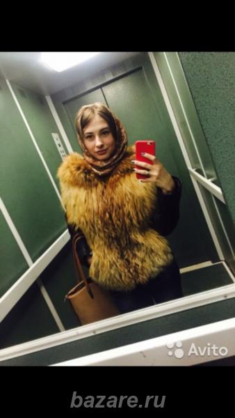 Кожаная куртка с мехом лисы,  Новосибирск