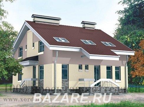 Проект двухэтажного кирпичного дома с окнами на крыше., Москва