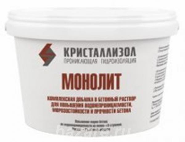 Кристаллизол Монолит гидроизоляционная добавка для бетона., Павлодар